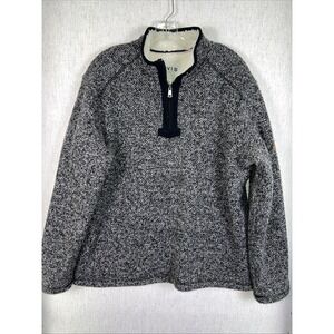 Orvis Heavy Sherpa Lined 1/4 Zip Pullover Sweater - Men's Large, Gray